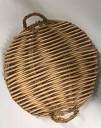  woven flat basket tray decor with handles
