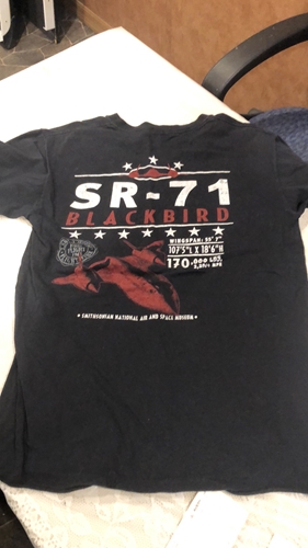 Young Men's T-Shirt with SR-71 Decal, black -tshirt mens XL  