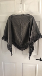 grey cape, fringed, one size fits most, womens with free shipping 