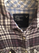young women's American eagle blue plaid long sleeve button down top size 2 - 